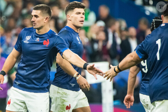 Thomas Ramos (XV de France) - Coupe du Monde de Rugby France 2023 - Match de quart de finale "France-Afrique du Sud (28-29)" au Stade de France à Saint-Denis 15 octobre 2023.  Rugby World Cup France 2023 - Quarter-final match "France-South Africa (28-29)" at the Stade de France in Saint-Denis October 15, 2023 