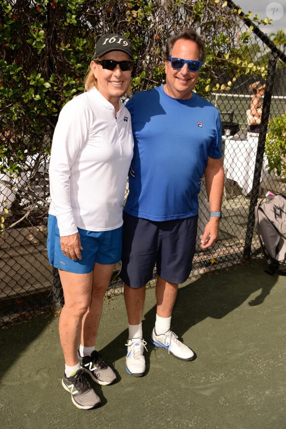 Martina Navratilova, Jon Lovitz - Les célébrités jouent au tennis lors de la journée Chris Evert/Raymond James Pro-Celebrity Tennis à Boca Raton en Floride, le 22 novembre 2019