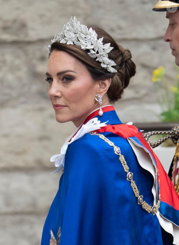 Elle est particulièrement classe et son style est très reconnue.
Catherine (Kate) Middleton, princesse de Galles - Les invités arrivent à la cérémonie de couronnement du roi d'Angleterre à l'abbaye de Westminster de Londres le 6 mai 2023.