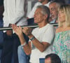 Nagui et sa femme Mélanie Page dans les tribunes lors du match amical - France - Irlande (2-0) lors des matchs qualificatifs à l'Euro 2024 au Parc des Prince à Paris le 7 septembre 2023. © Cyril Moreau/Bestimage