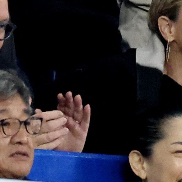 Le Prince Albert II et Charlène de Monaco dans les tribunes lors de la demi-finale de la Coupe du Monde de Rugby opposant l'Angleterre à l'Afrique du Sud (15 - 16) au Stade de France à Saint-Denis, France, le 21 octobre 2023. © Dominique Jacovides/Bestimage