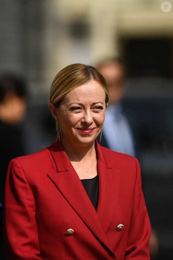 La Première ministre italienne, Giorgia Meloni lors de la séance d'ouverture du "3e Festival des régions et des provinces autonomes" à Turin, Italie, le 3 octobre 2023. © La Presse/Panoramic/bestimage