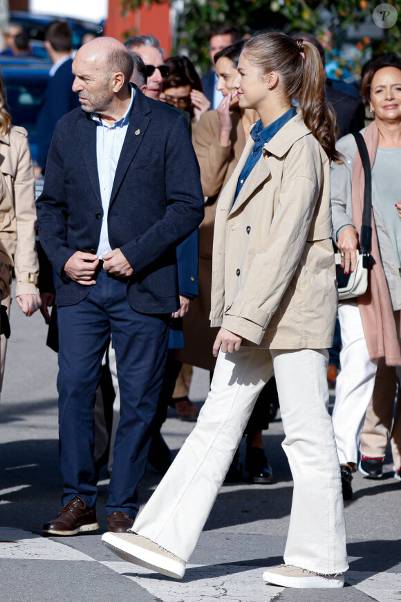 La princesse Leonor - La famille royale d'Espagne en visite dans les plus beaux villages 2023 des Asturies. Le 21 octobre 2023