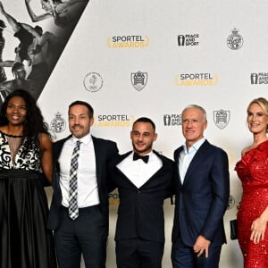 Virginie Dedieu, Stéphane Diagana, Muriel Hurtis-Houairi, Jean Jérôme Perrin, Samir Aït Saïd, Didier Deschamps, Marlene Harnois, Ruth Gbagbi et Pernilla Wiberg au photocall de la soirée des Sportel Awards 2023 au Grimaldi Forum à Monaco, le 23 octobre 2023. Les Sportel Awards sont une compétition internationale visant à récompenser les plus belles images de sport de l'année dans le cadre du Sportel qui est un salon international du sport et des médias qui se déroule en Principauté. © Bruno Bebert/Bestimage 