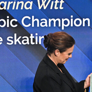 Pierre Casiraghi a remis le Prix de la Légende à Katarina Witt lors des Sportel Awards 2023 au Grimaldi Forum à Monaco, le 23 octobre 2023. Les Sportel Awards sont une compétition internationale visant à récompenser les plus belles images de sport de l'année dans le cadre du Sportel qui est un salon international du sport et des médias qui se déroule en Principauté. © Bruno Bebert/Bestimage
