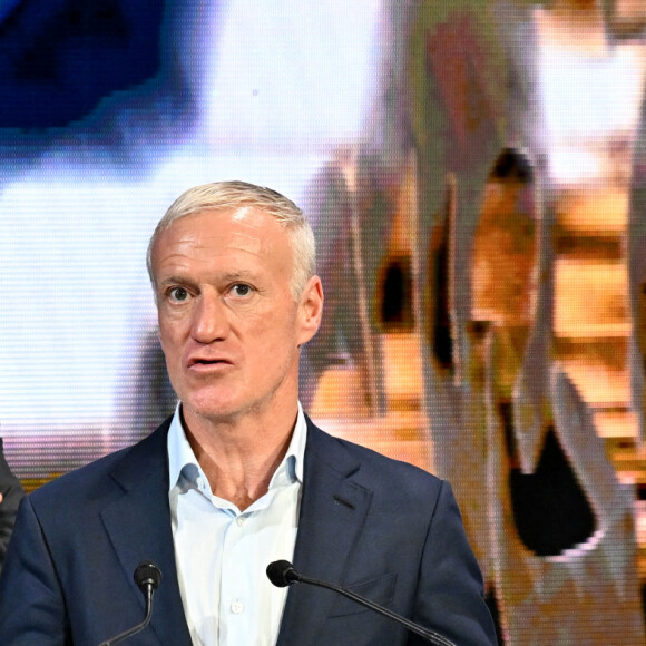 Stéphane Le Goff, Didier Deschamps et Nélia Barbosa pour la remise du Documentary Prize lors des Sportel Awards 2023 au Grimaldi Forum à Monaco, le 23 octobre 2023. Les Sportel Awards sont une compétition internationale visant à récompenser les plus belles images de sport de l'année dans le cadre du Sportel qui est un salon international du sport et des médias qui se déroule en Principauté. © Bruno Bebert/Bestimage