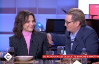 Juliette Binoche et Benoît Magimel dans l'émission "C à Vous" sur France 5.