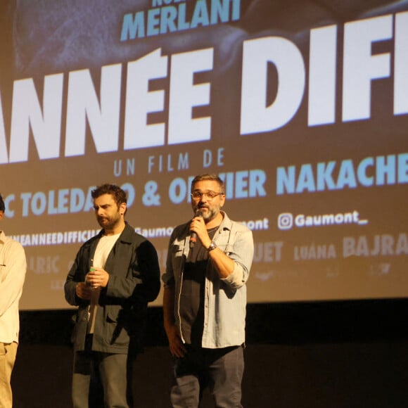 Exclusif - Noémie Merlant, les réalisateurs Olivier Nakache et Eric Toledano, Pio Marmaï et Jonathan Cohen - Avant-Première du film "Une année difficile" à l'UGC Ciné Cité de Bordeaux, le 11 septembre 2023. © Jean-Marc Lhomer / Bestimage 