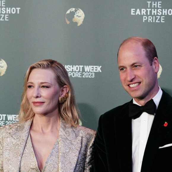 Cate Blanchett et le prince William - Cérémonie de remise des prix Earthshot 2023 au Théâtre Mediacorp à Singapour, le 7 novembre 2023.