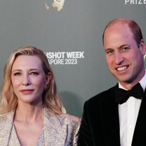 Il a eu la chance de croiser une véritable légende du cinéma en la personne de Cate Blanchett.
Cate Blanchett et le prince William - Cérémonie de remise des prix Earthshot 2023 au Théâtre Mediacorp à Singapour, le 7 novembre 2023.