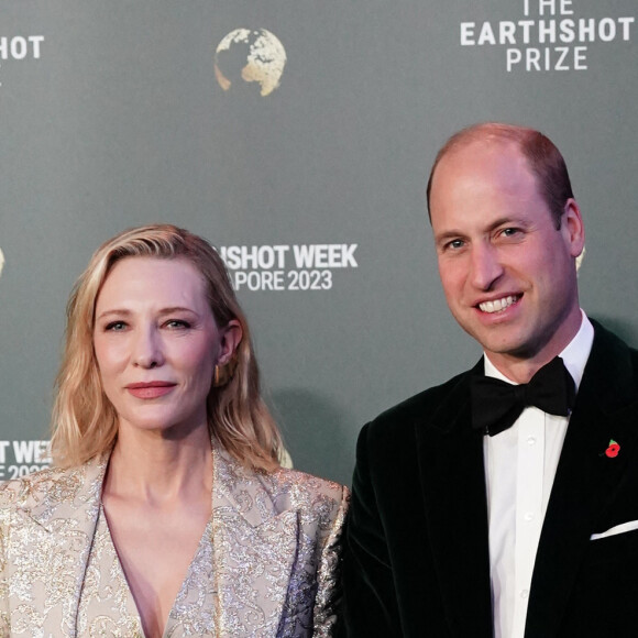 Cate Blanchett et le prince William - Cérémonie de remise des prix Earthshot 2023 au Théâtre Mediacorp à Singapour, le 7 novembre 2023.