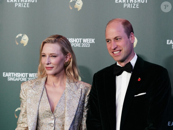 Cate Blanchett et le prince William - Cérémonie de remise des prix Earthshot 2023 au Théâtre Mediacorp à Singapour, le 7 novembre 2023.