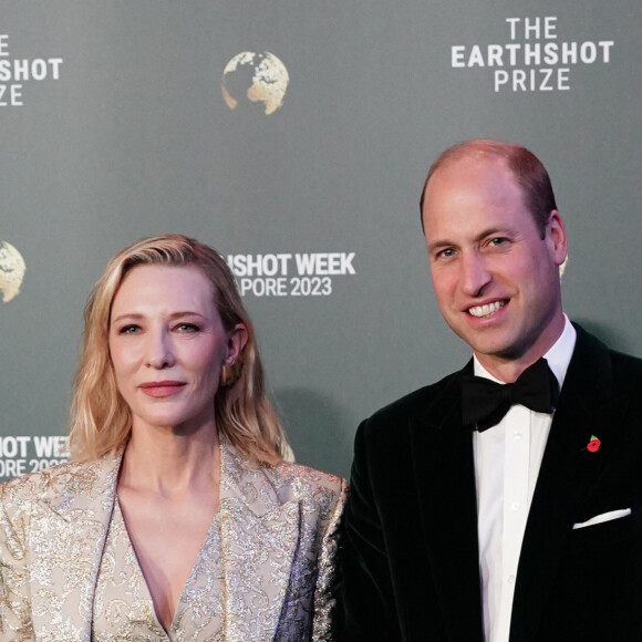 Cate Blanchett et le prince William - Cérémonie de remise des prix Earthshot 2023 au Théâtre Mediacorp à Singapour, le 7 novembre 2023.