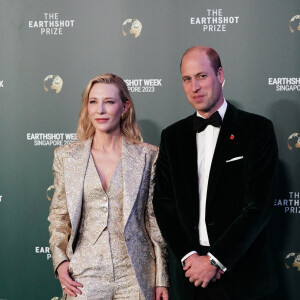 Cate Blanchett et le prince William - Cérémonie de remise des prix Earthshot 2023 au Théâtre Mediacorp à Singapour, le 7 novembre 2023.