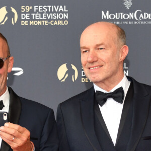 Grant Lawrens, Serge Dupire, Pierre Martot et Marwan Berreni durant la soirée d'ouverture du 59ème Festival de Télévision de Monte Carlo à Monaco le 14 juin 2919.© Bruno Bebert / Bestimage