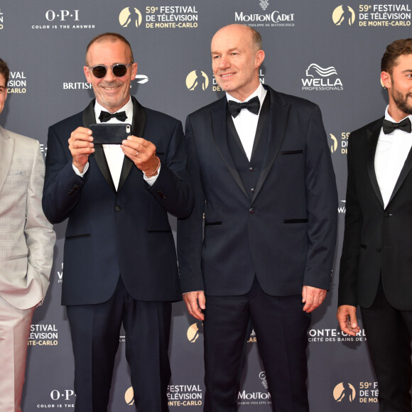 Grant Lawrens, Serge Dupire, Pierre Martot et Marwan Berreni durant la soirée d'ouverture du 59ème Festival de Télévision de Monte Carlo à Monaco le 14 juin 2919.© Bruno Bebert / Bestimage