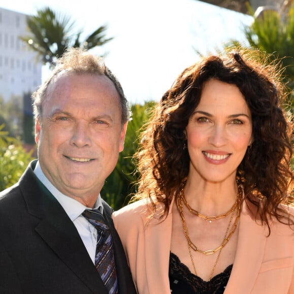 Exclusif - Julien Lepers et Linda Hardy durant la 7e édition du grand concours départemental "Danse avec les seniors" dans la salle Apollon du palais Acropolis à Nice le 6 février 2022. © Bruno Bebert/Bestimage