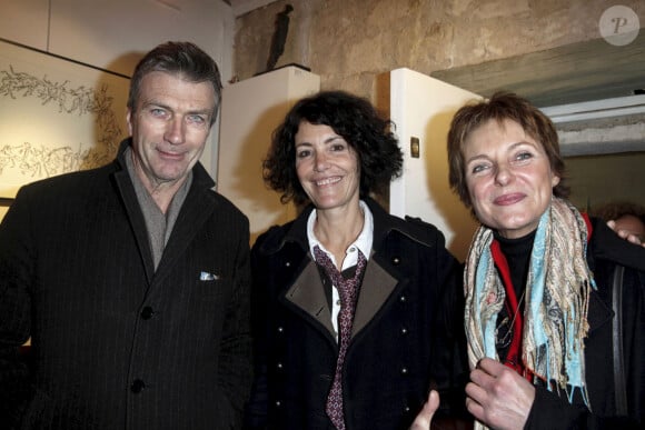 Exclusif - Philippe Caroit, Caroline Tresca et Christine Miller - Inauguration de la galerie Caroline Tresca a Paris. Le 12 decembre 2013