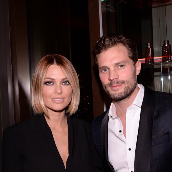 Exclusif - Caroline Receveur et l'acteur americain Jamie Dornan (Egérie de la marque Boss) - Soirée de lancement du nouveau parfum Boss "The scent absolute" à l'hôtel Mandarin Oriental à Paris le 13 novembre 2019. © Rachid Bellak/Bestimage 