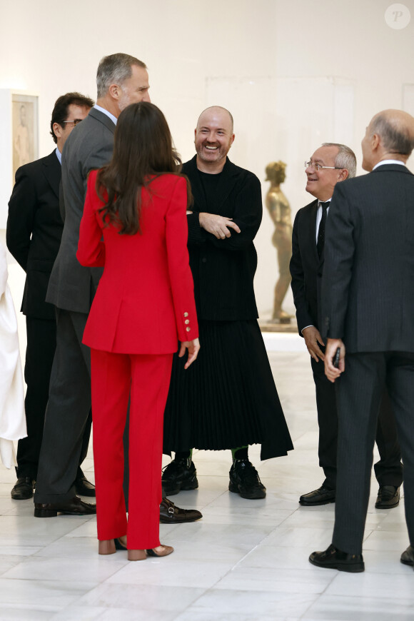 Le roi Felipe VI et la reine Letizia d'Espagne, inaugurent l'exposition "Picasso 1906. La Grande Transformation" au musée Reine Sofía à Madrid, le 14 novembre 2023. 