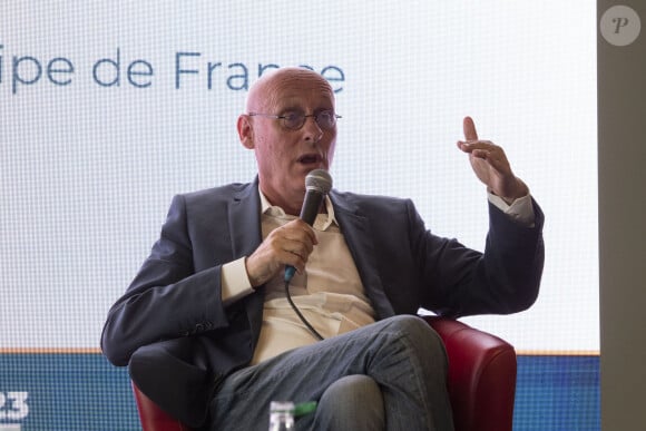 Bernard Laporte, ancien ministre des Sports, ancien président de la Fédération Française de Rugby lors du Forum des Territoires positifs organisé par l’Institut de l'Economie Positive au stade de la Méditerranée Raoul Barriere, à Béziers, France, le 30 juin 2023. © Valentina Claret/Panoramic/Bestimage