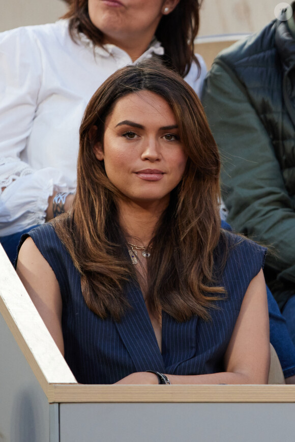 Diane Leyre (Miss France 2022) - Personnalités dans les tribunes des internationaux de France de tennis Roland Garros à Paris le 5 juin 2023. © Cyril Moreau / Bestimage