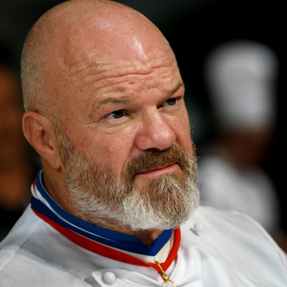 Exclusif - Philippe Etchebest préside le salon français de la restauration "Expotel" à Bordeaux. Il dirige aussi la journée des chefs et sa compétion regroupant 22 Etoiles sur l'évènement, le 25 Novembre 2019. © Patrick Bernard/ Bestimage 