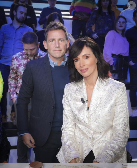 Exclusif - Daniel Riolo et sa compagne Géraldine Maillet - Sur le plateau de l'émission TPMP (Touche Pas à Mon Poste) présentée en direct par C.Hanouna et diffusée sur C8 - Paris le 02/01/2023 - © Jack Tribeca / Bestimage