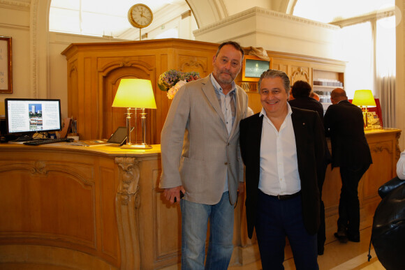 Exclusif - Jean Reno et Christian Clavier - Personnalités à l'hôtel Intercontinental Carlton lors du 68ème festival international du film de Cannes. Le 16 mai 2015. Ces personnalités tourneront dans le 3ème volet des Visiteurs. 