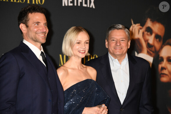 Carey Mulligan, Bradley Cooper et Ted Sarandos - Avant-première du film Netflix "Maestro" à Los Angeles le 12 décembre 2023