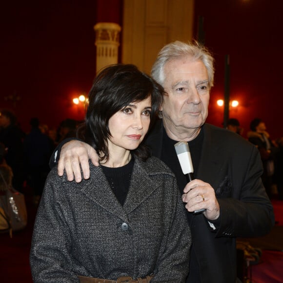 Pierre Arditi et sa femme Evelyne Bouix - Conférence de presse de rentrée de la saison théatrale 2016 au Théatre de Paris le 19 janvier 2016