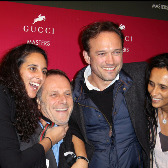 VINCENT PEREZ, CHARLES BERLING, KARINE SILLA ET SA FILLE ROXANE DEPARDIEU - GUCCI MASTERS JUMPING INTERNATIONAL, PARIS NORD VILLEPINTE  INTERNATIONAL GUCCI MASTERS COMPETITION IN PARIS NORD VILLEPINTE 