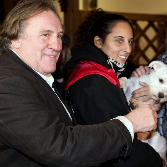 Gerard Depardieu avec sa fille Roxane, Kathrin Glock - Gerard Depardieu assiste a l'ouverture du marche de Noel "Gut Aiderbichl" en Henndorf en Autriche le 14 novembre 2013.  Gerard Depardieu attends the opening of the Christmas market "Gut Aiderbichl" in Henndorf Austria November 14, 2013. 