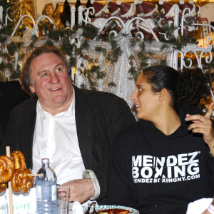 Kathrin Glock, Gerard Depardieu et sa fille Roxane - Gerard Depardieu assiste a l'ouverture du marche de Noel "Gut Aiderbichl" en Henndorf en Autriche le 14 novembre 2013. 