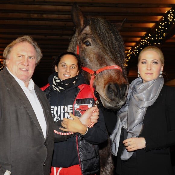 Gerard Depardieu et sa fille Roxane, Kathrin Glock - Gerard Depardieu assiste a l'ouverture du marche de Noel "Gut Aiderbichl" en Henndorf en Autriche le 14 novembre 2013. 