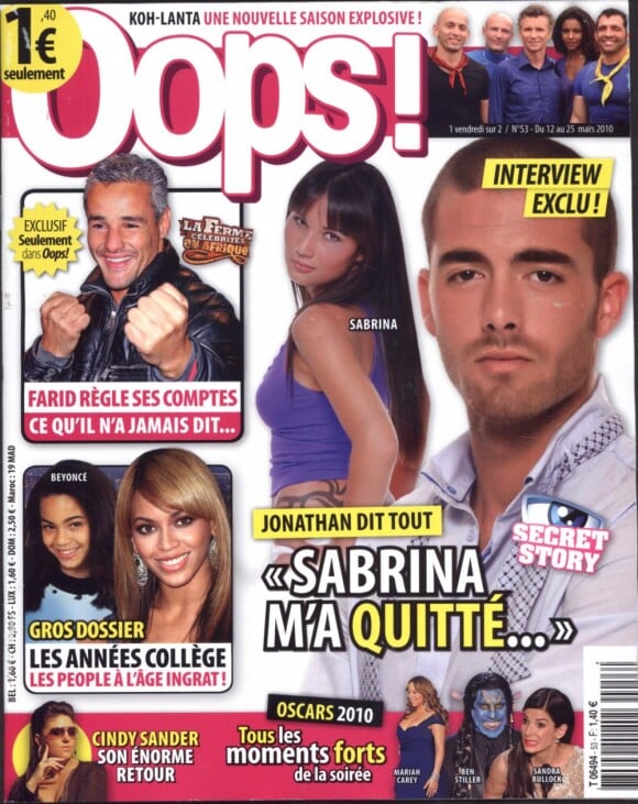 Couverture du magazine Oops du 12 mars 2010