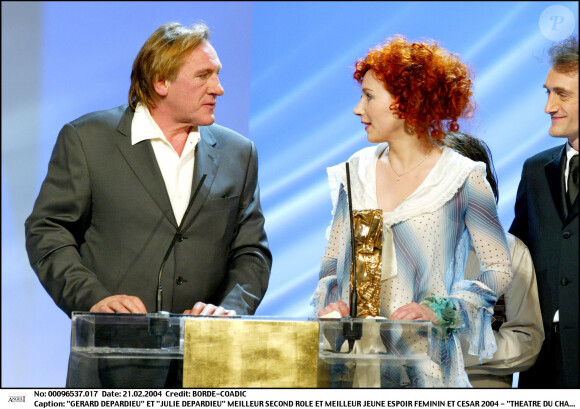 Gérard Depardieu et sa fille Julie lors des César en 2004