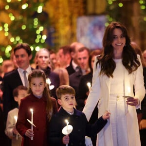 La princesse Charlotte de Galles, Le prince Louis de Galles, Catherine (Kate) Middleton, princesse de Galles, - Traditionnel concert de Noël "Together At Christmas" à l'abbaye de Westminster à Londres, Royaume Uni, le 8 décembre 2023. 