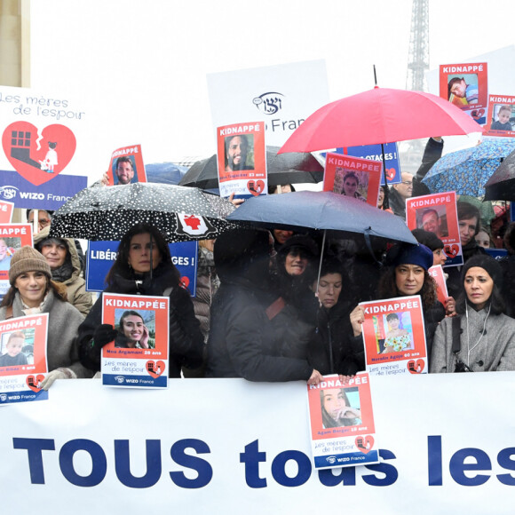 Exclusif - Delphine Horvilleur, Sophia Aram, Anne Sinclair - Rassemblement au Trocadéro appelant à la libération des otages détenus par les terroristes du Hamas. Paris, le 22 décembre 2023. © Lionel Urman/Bestimage 