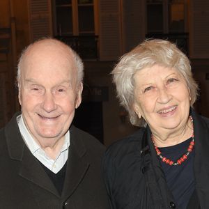 Michel Bouquet et sa femme Juliette Carré - L'académicien, dramaturge, poète et romancier, René de Obaldia, fête ses 100 ans au théâtre de la Bryère à Paris, France, le 29 octobre 2018. © Coadic Guirec/Bestimage