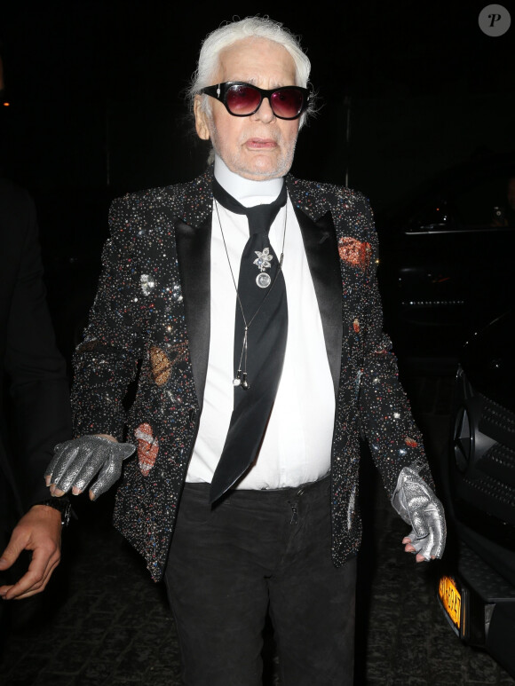 Karl Lagerfeld - Les célébrités arrivent à la soirée Chanel à New York, le 23 octobre 2017. 