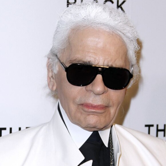 Selon une anecdote, c'est à Choupette, la chatte aux yeux bleus de race birmane de Karl Lagerfeld, que l'on devait ces décorations très sombres.
Karl Lagerfeld lors du vernissage de Chanel : Le Little Black Jacket à New York. Le 6 juin 2012.