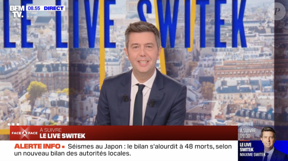 Maxime Switek présente son premier "Live Switek" en remplacement à Bruce Toussaint. BFMTV