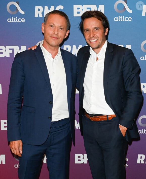 Marc-Olivier Fogiel et Stephane Sallé de chou - Conférence de rentrée 2022/2023 BFM TV à Paris le 6 septembre 2022. © Coadic Guirec/Bestimage