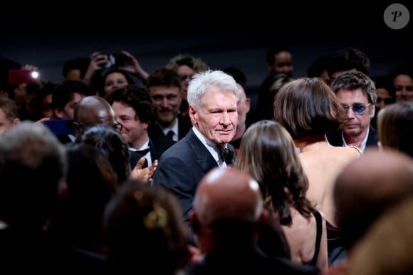 Harrison Ford reçoit une palme d'or d'honneur lors du 76ème Festival International du Film de Cannes, au Palais des Festivals à Cannes. Le 18 mai 2023 © Borde-Jacovides-Moreau / Bestimage