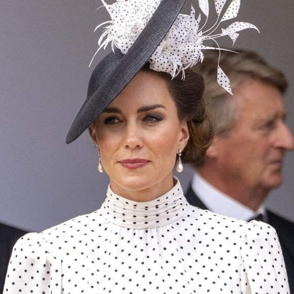 Catherine (Kate) Middleton, princesse de Galles, lors du service annuel de l'ordre de la jarretière à la chapelle St George du château de Windsor, le 19 juin 2023. 