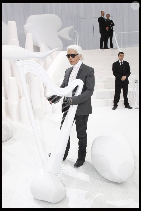Karl Lagerfeld en 2012 au Grand Palais pour Chanel