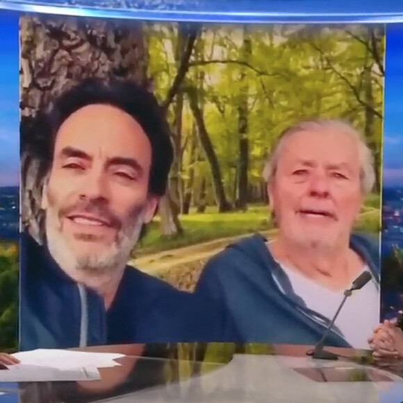 Captures d'écran d'Anouchka Delon qui a pris la parole face aux dernières accusations de son frère, Anthony sur le plateau du JT de Audrey Crespo-Mara sur TF1 le 7 janvier 2023.