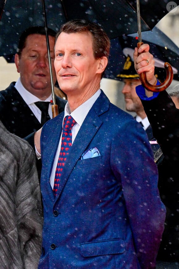 Le prince Joachim de Danemark - La famille royale de Danemark à son arrivée au parlement danois à Copenhague. Le 15 janvier 2024