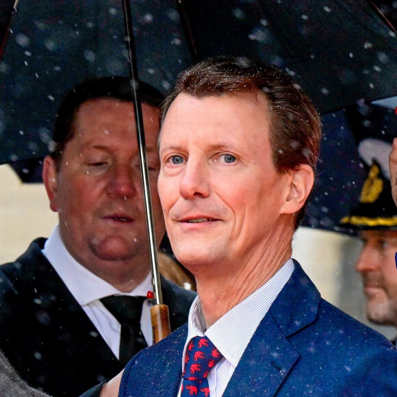 Le prince Joachim de Danemark - La famille royale de Danemark à son arrivée au parlement danois à Copenhague. Le 15 janvier 2024